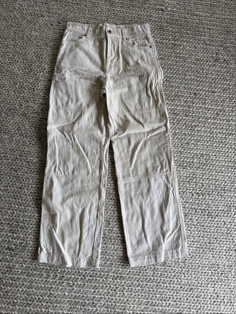 No Boundaries Light Beige Straight-Leg Painter’s Pant Natural Fiber